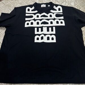 Burberry Carrick Mirrored Black and White Logo T-Shirt